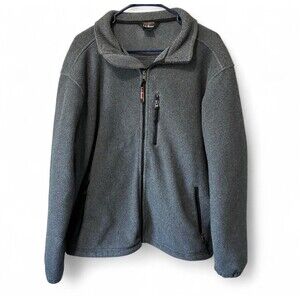 LL Bean Men’s Large Regular Fit Full Zip Fleece Gray Jacket Pockets Outdoors